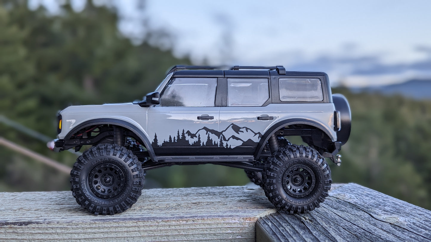 Mountain Treeline Graphics for the TRX-4M 1:18 Bronco, by The RC Girl