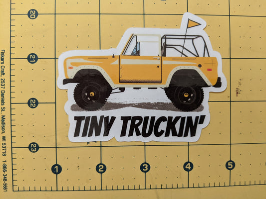TINY TRUCKIN' Bronco die-cut waterproof sticker
