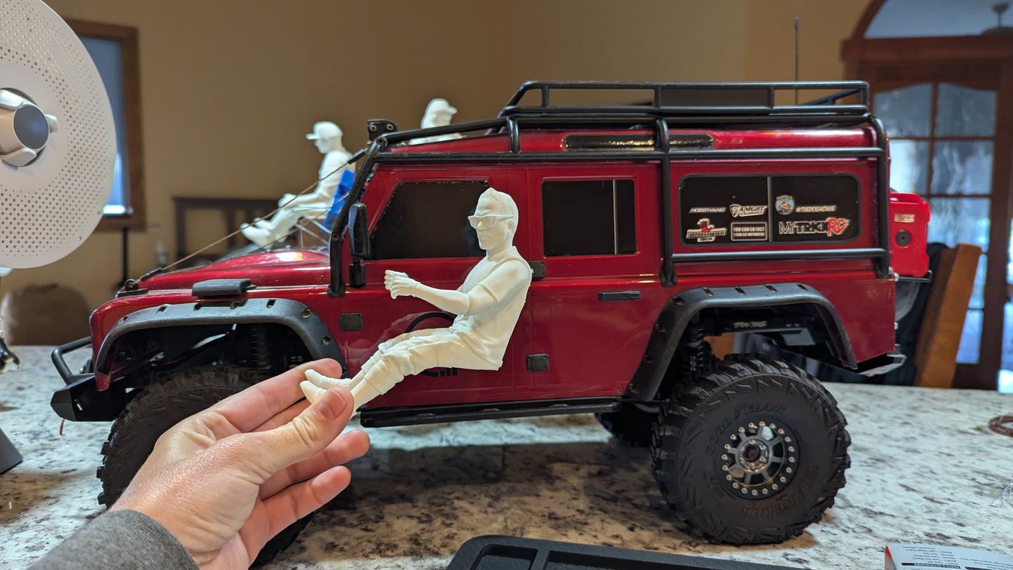 Male RC Driver Figure 1:10 scale Crawler - 'Pete' Knight Customs official 3D Print