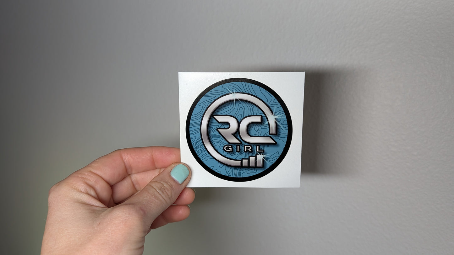 RC Girl 3" Circle topography Sticker