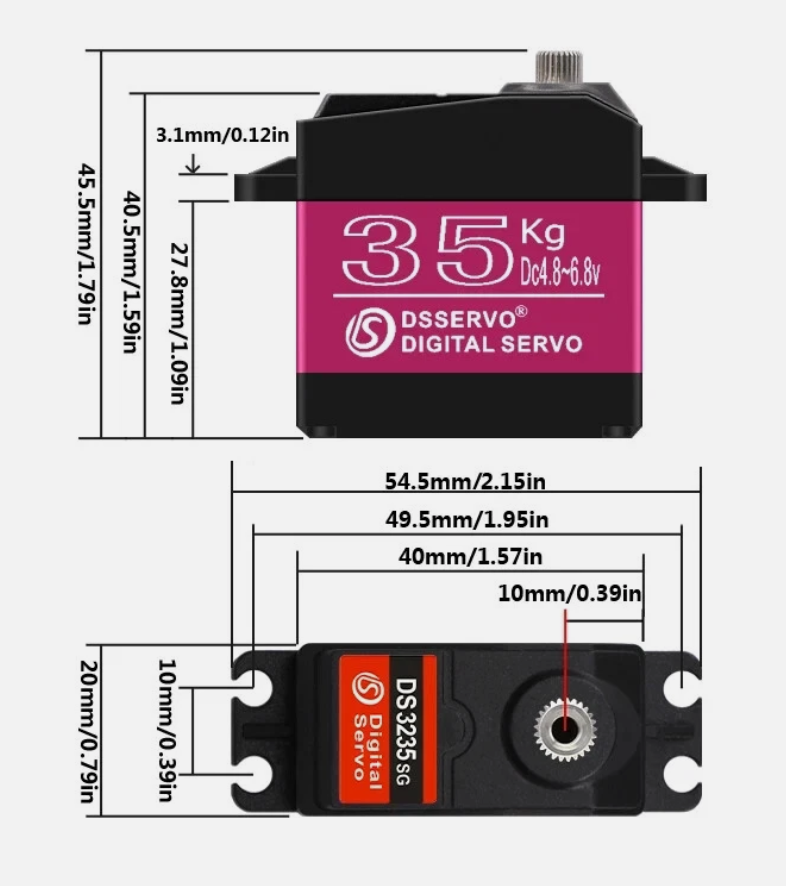 35kg High Torque Metal Gear Waterproof Servo for RC Vehicles (DS3235)