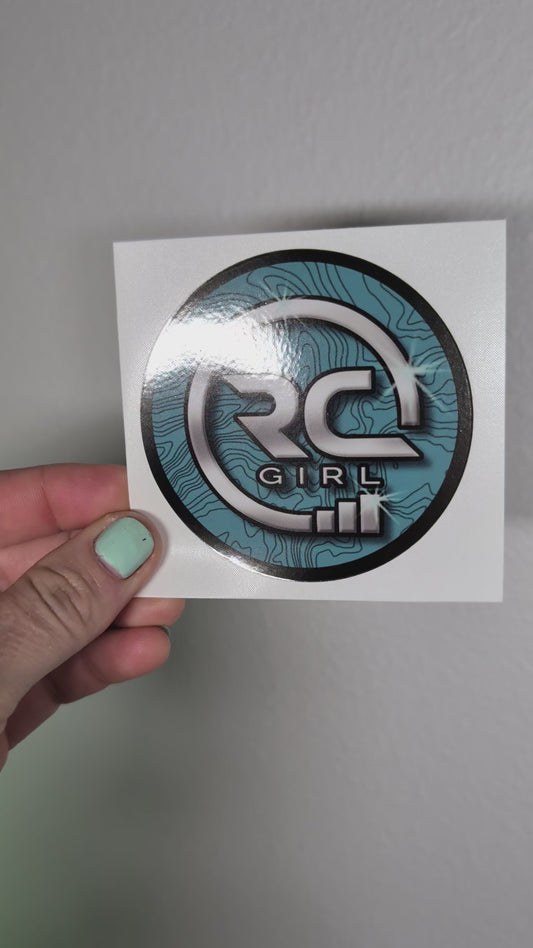 RC Girl 3" Circle topography Sticker
