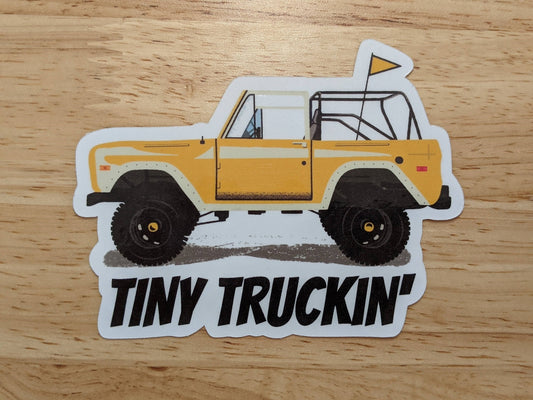 TINY TRUCKIN' Bronco die-cut waterproof sticker