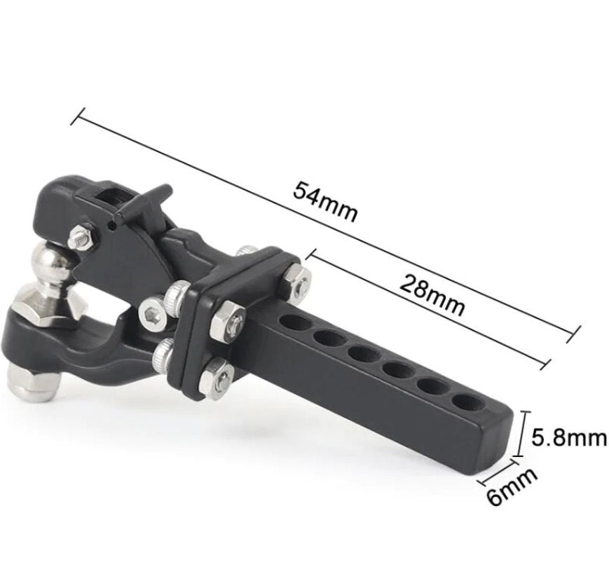 Metal Trailer Hitch Mount for 1/10 RC Crawler, by The RC Girl
