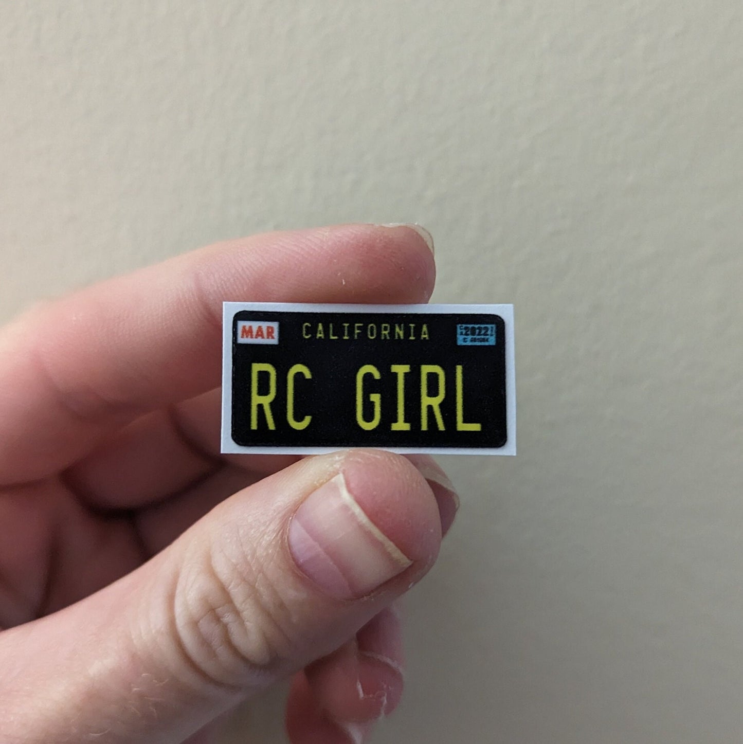 RC GIRL 1:10 scale CA license plate