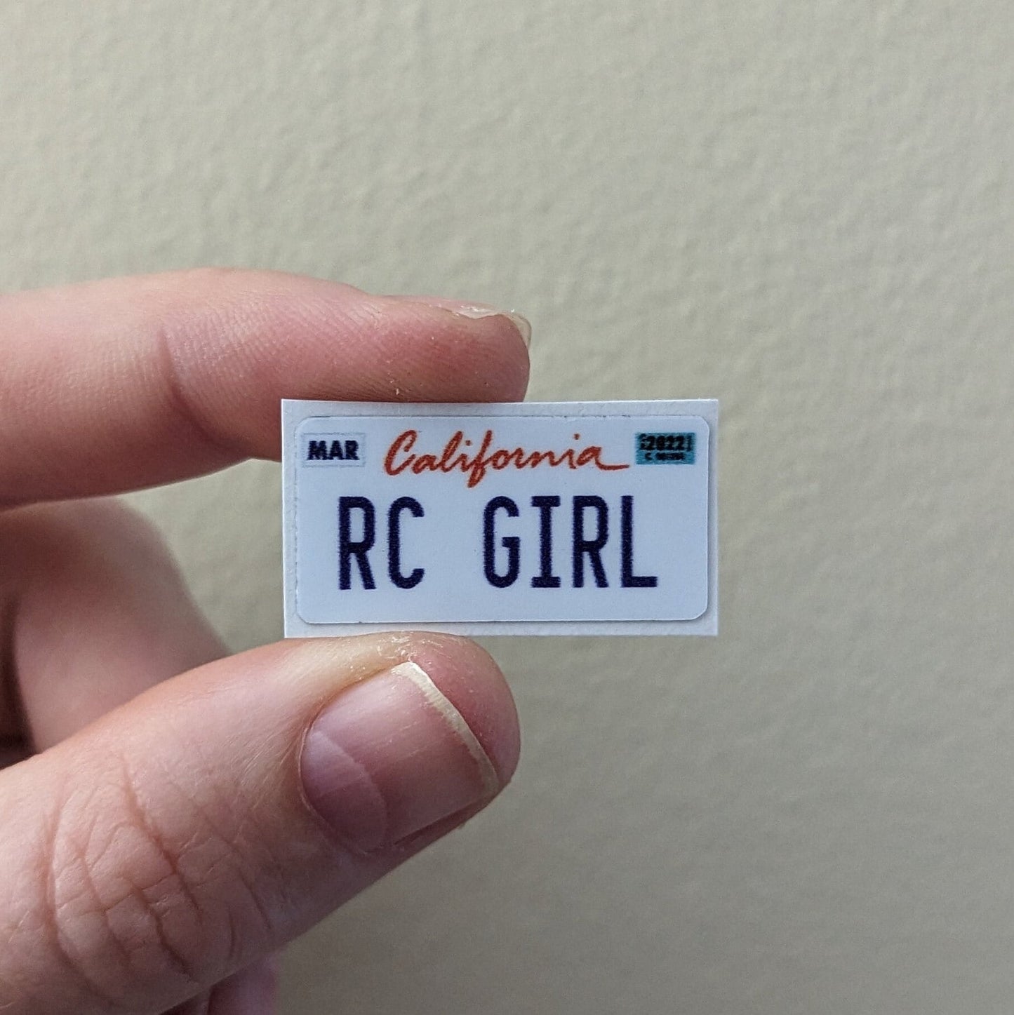 RC GIRL 1:10 scale CA license plate